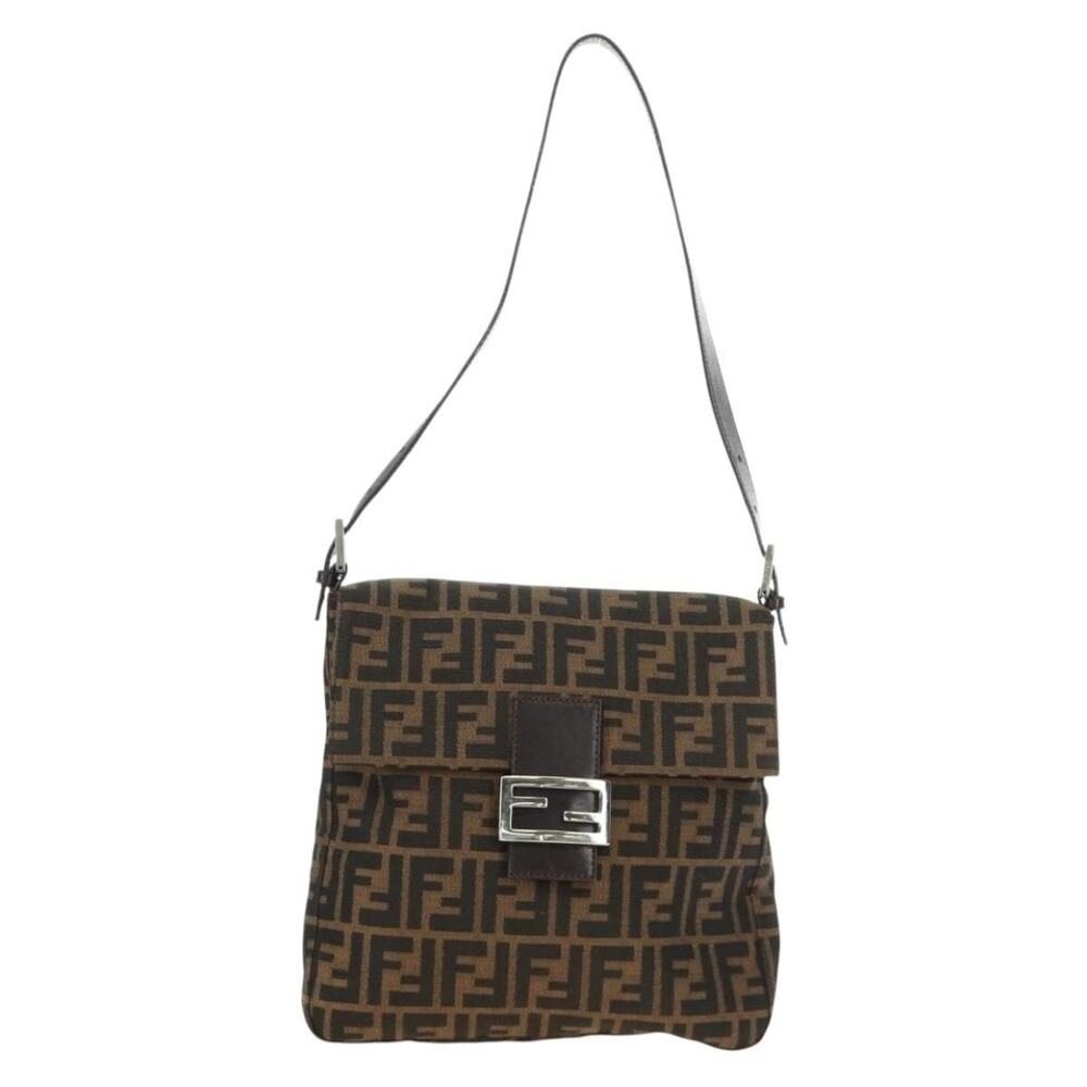 Fendi Zucca Mamma Baguette Shoulder Bag Black